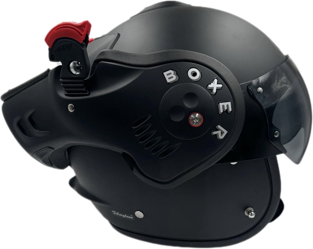 Roof Boxer V8 Alpha Matt Black - Systeemhelm - Maat S - Boxer helm - Motorhelm - ECE 22-06 gekeurd