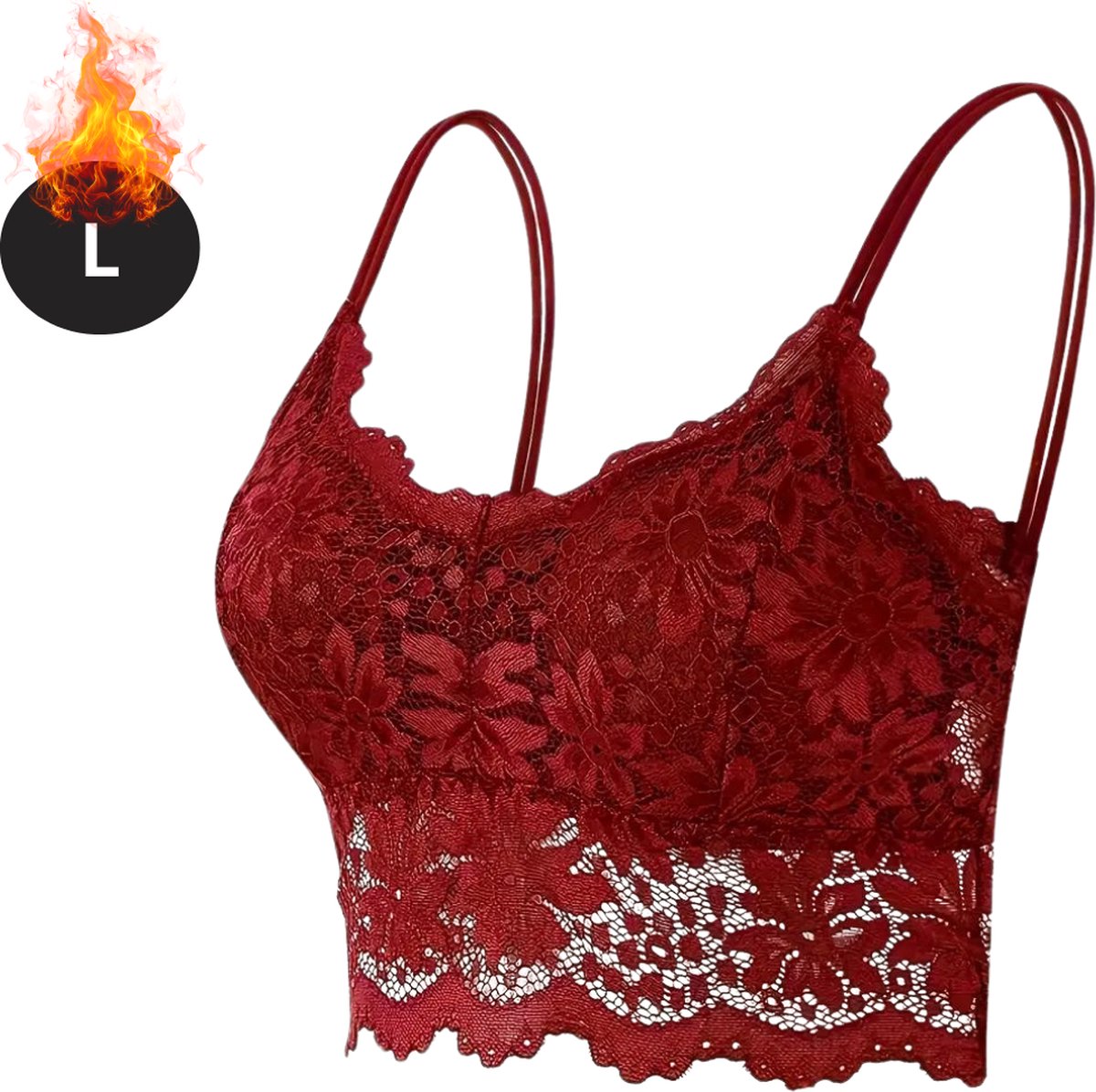 Bovista BH Zonder Beugel - Zonder Bandjes - Push-up Bh's - Comfort Beha - Comfortabel - Sterk - Rood