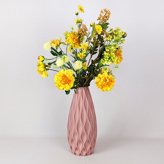 Bouquet de soie avec vase - 60-70 cm de haut - Fleurs artificielles, fleurs en soie, fausses fleurs, fausses fleurs, bouquet artificiel
