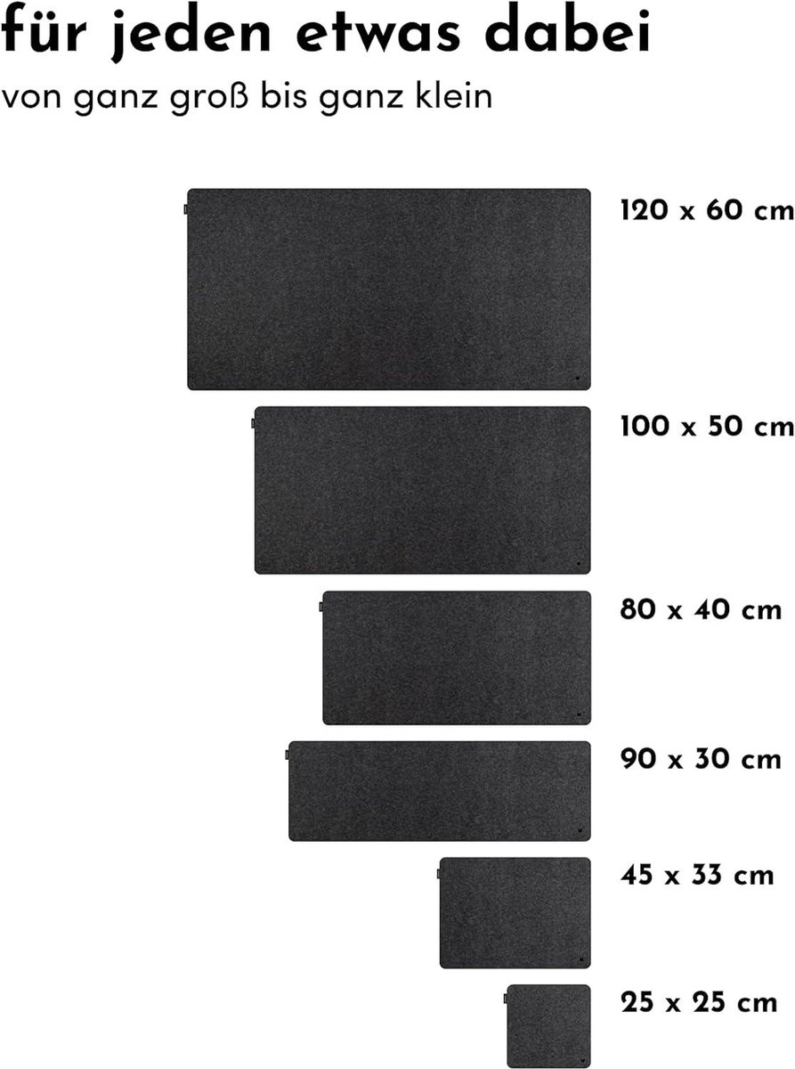 Bureaumat Laptop Onderlegger Vilten Donkergrijs 90x30 cm - XXL Muismat Schrijfonderlegger Tafelbeschermer — cadeau in Wonen & Interieur - foto 5