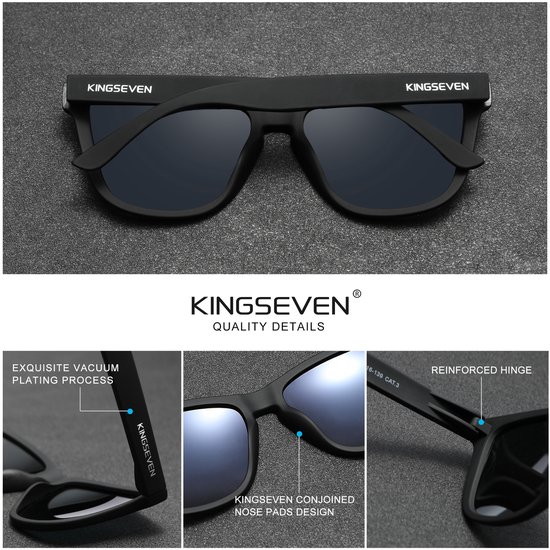 KingSeven - Zonnebril Heren - bril met UV400 en polarisatie filter - Donker Blauw - Z283 van Kingseven — afbeelding 2