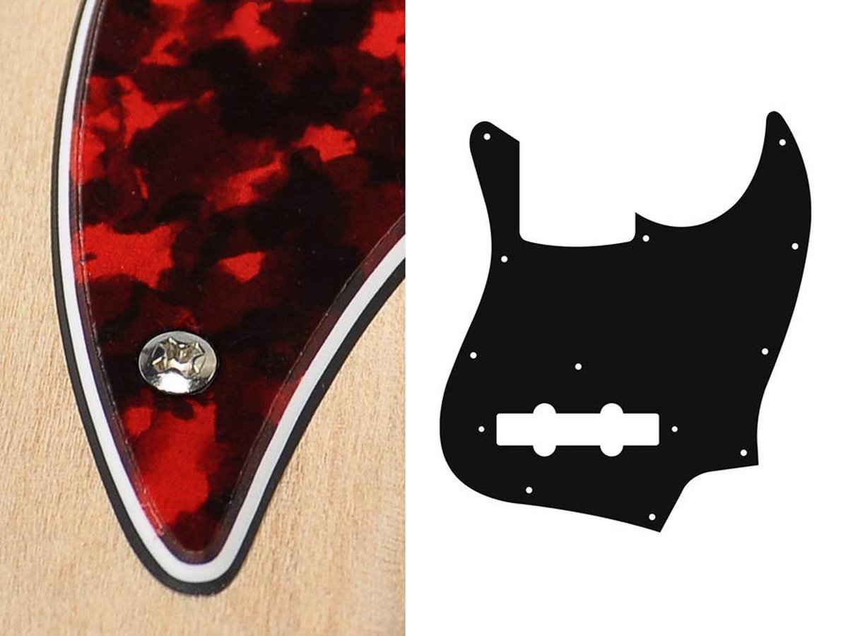 Boston JB-310-RR pickguard, Jocker bass, standard, 3 ply, tiger red