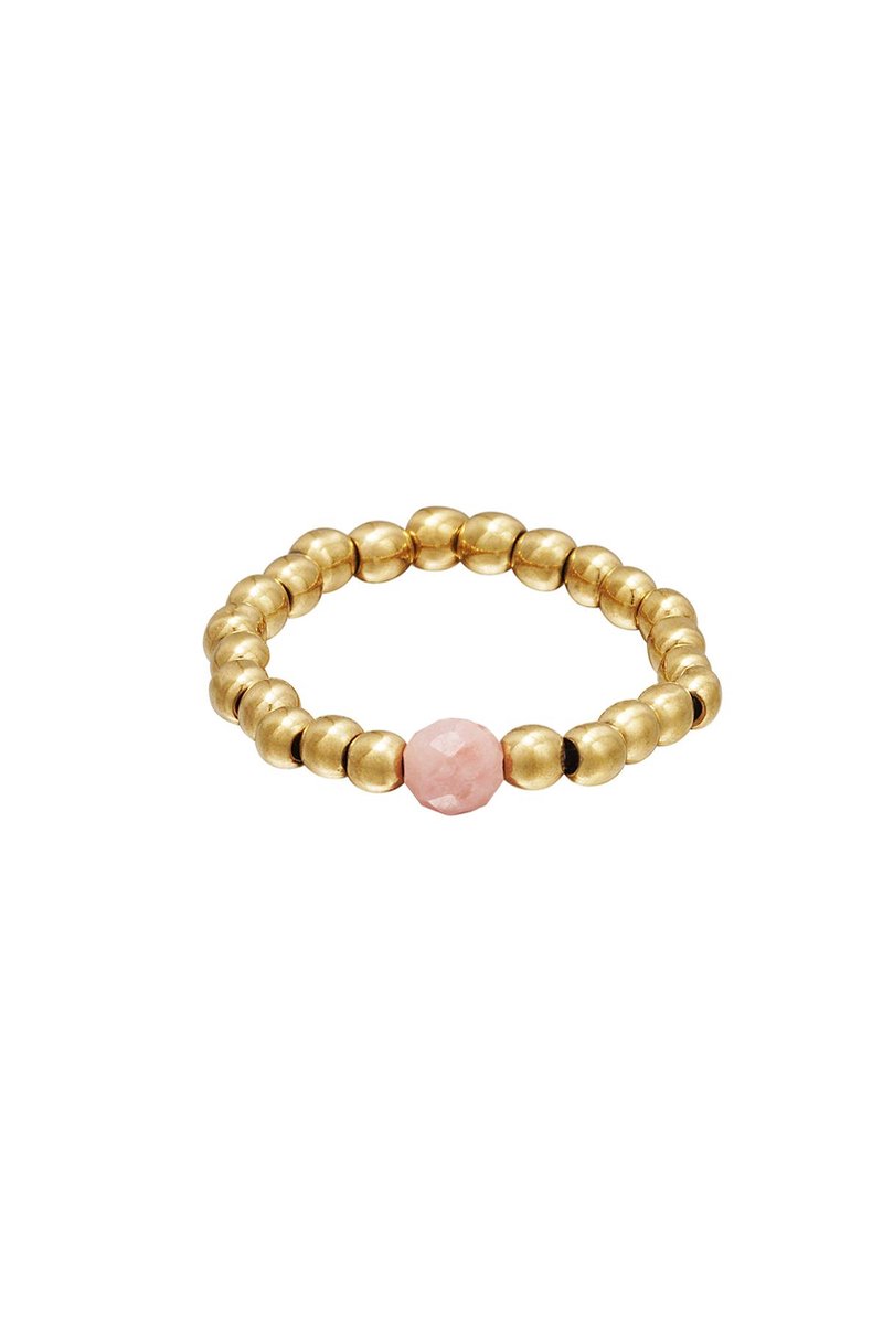 Teenring kralen Pink & Gold Hematiet 14
