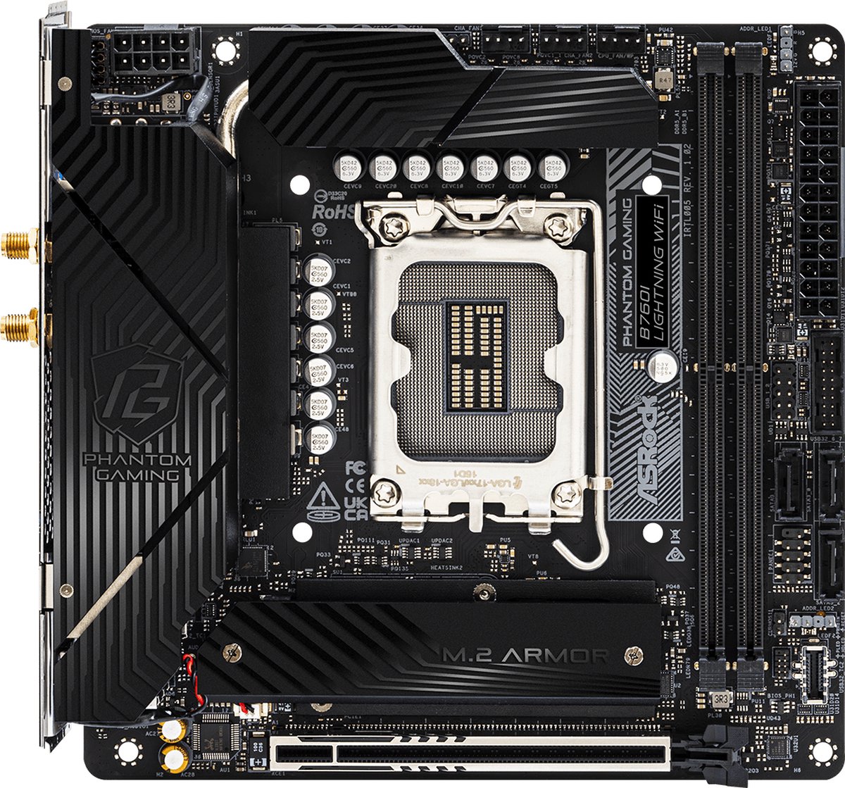 ASRock B760I Lightning WiFi - Mini-ITX - Socket LGA1700 - Intel B760 - DDR4 - Ethernet 2.5Gbps