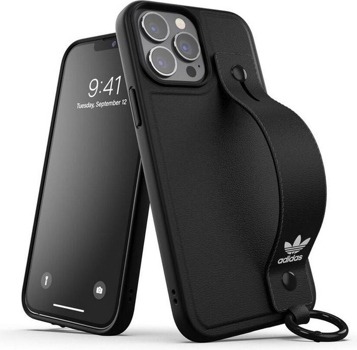 Adidas Hand Strap Back Case - Geschikt voor Apple iPhone 13 Pro (6.1") - Zwart