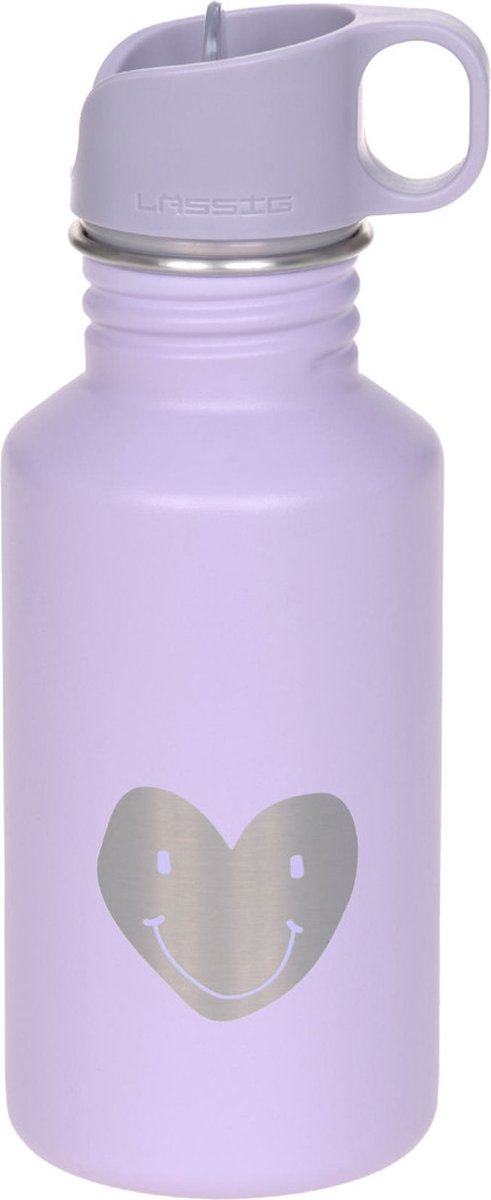 Lässig drinkfles voor kinderen RVS Little Gang Heart lilac
