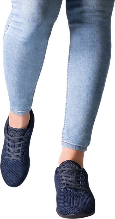 Suny Baskets de Danse 170 avec Semelle Fendue pour Femme Salsa, Latin, Bachata - Baskets de Danse pour Intérieur et Extérieur - SUNY - Blauw - 38