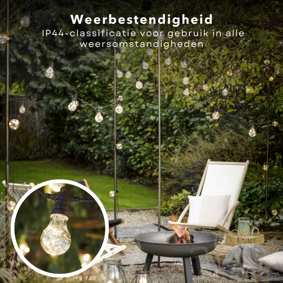 LED Feestverlichting voor Buiten - Fairy Lights - Lichtslinger - Lichtslang - Sfeervolle Tuinverlichting met 10x8 Micro LED - Warm Wit - 450 cm Verlichte Lengte - Decoratieve Buitenverlichting met IP44 Adapter - Geschikt voor Binnen en Buiten — cadeau in Wonen & Interieur - foto 7