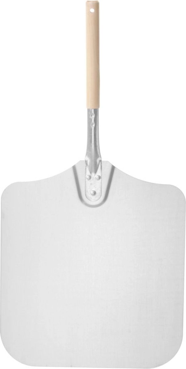 HENDI Vierkante pizzaschep – korte houten handgreep – aluminium – 305x660 mm – hittebestendig