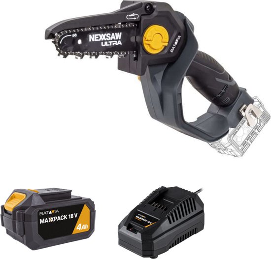 Mini Kettingzaag 7'' Nexxsaw® - Brushless - 18V - Excl. batterij en oplader - Met deze compacte kettingzaag zaag je snel en gemakkelijk takken en andere houtsoorten - Ultra van MINI — afbeelding 2