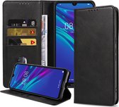 Smartphonica Telefoonhoesje geschikt voor Huawei Y6 (2019) kunstleren Hoesje met Magnetische sluiting en Pasjeshouders Book Case met Klepje - Zwart geschikt voor Huawei Y6 (2019)