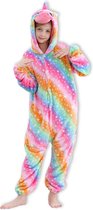 BoefieBoef Dieren Onesie Verkleedpak Kinderen 10-14 jaar – Carnaval Kostuum Pyjama - Maat 140-160 – Dierenpak voor Jongens en Meisjes – Feest, Carnaval Verkleedkleding - Halloween, Sinterklaas of Verjaardag Cadeau - Eenhoorn Regenboog