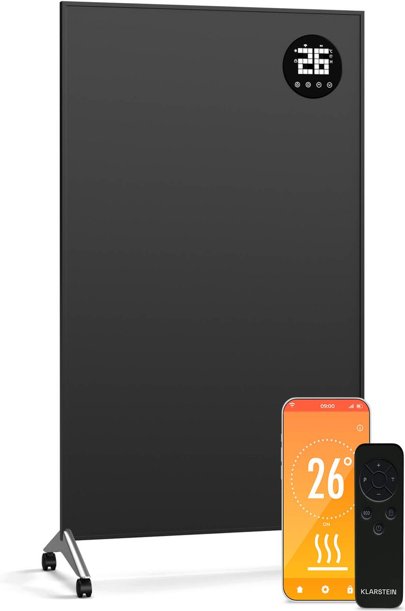 Klarstein Wonderwall Smart 800W infrarood verwarming – wandmontage, energie-efficiënt, WLAN- & app-bediening, Alexa compatibel, directe warmte, led-display, oververhittingsbeveiliging, ideaal voor ruimtes tot 15 m²