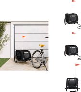 vidaXL Remorque à vélo Remorque pour chien - Tissu Oxford - 133,5 x 69 x 73,5 cm - Cadre en fer - Zwart - Sac de transport