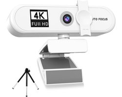 Webcam 4K - Full HD - Wit - 2K - Met Cover - FULL HD Camera Usb - Extra veiligheid Cover