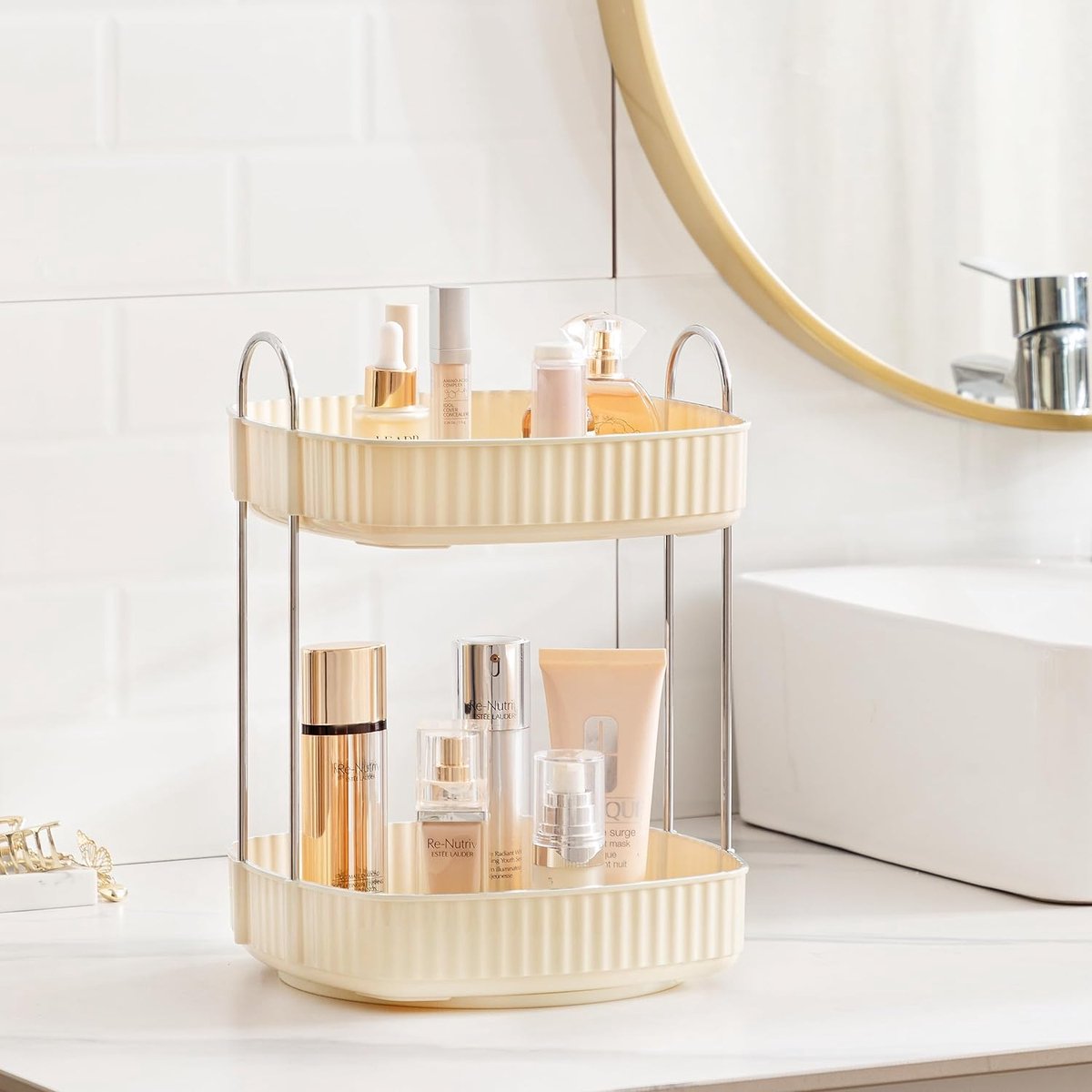 Goedkoopste Selbro ® Stijlvolle Draaibare Tweelaagse Organiser voor Make-up en Huidverzorging