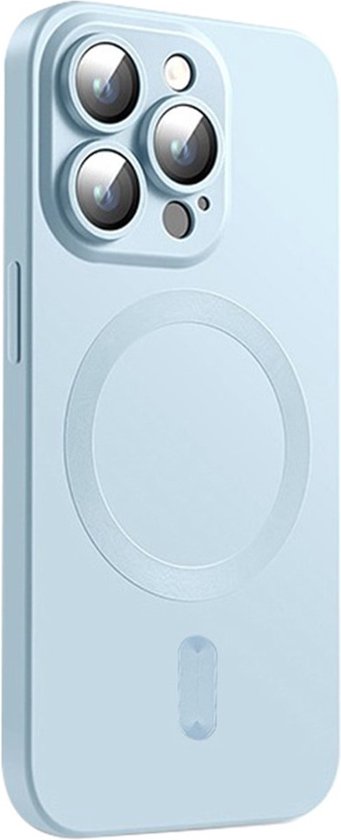 Coque ENKAY - Convient pour iPhone 16 Pro Max - Coque arrière ENKAY Color TPU avec protecteur d'objectif d'appareil photo - Compatible MagSafe - Cyan