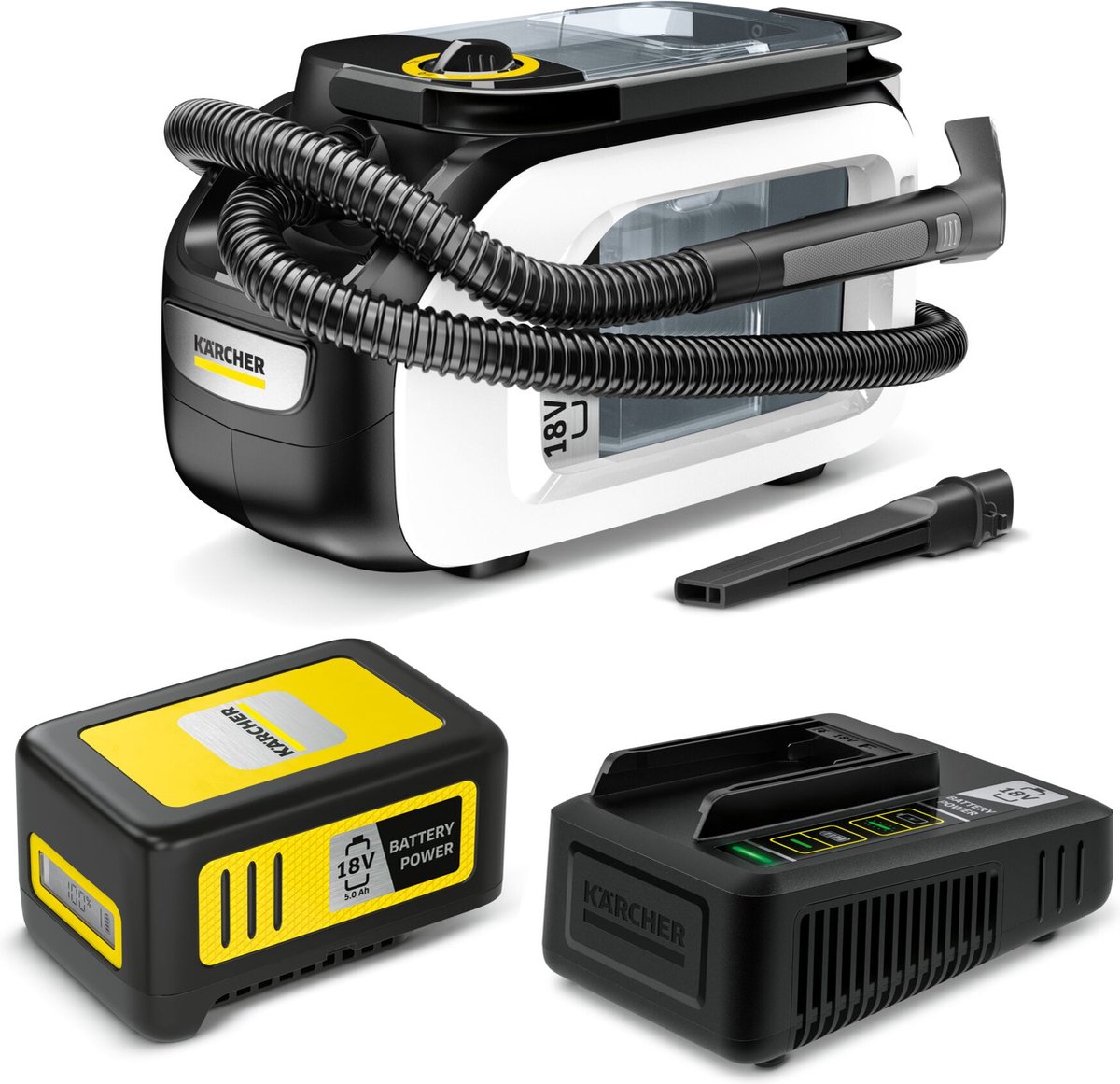 Karcher Se 3-18 Compact Home Battery Set Stofzuiger Zonder Zak Wit