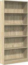 vidaXL - Boekenkast - Sonoma - Eiken - 80x24x176 - cm - Bewerkt - Hout