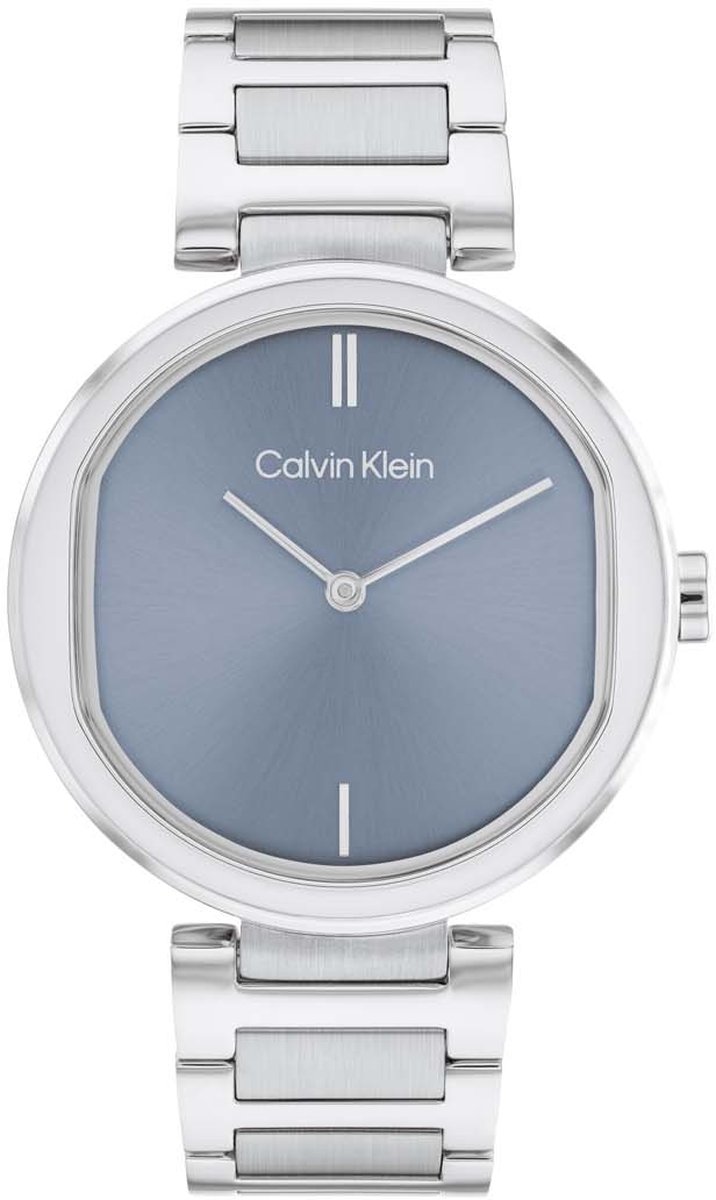 Calvin Klein CK25200250 Sensation Dames Horloge - Mineraalglas - Staal - Zilverkleurig - 36 mm breed - Quartz - Vouw-Vlindersluiting - 3 ATM (spatwater)