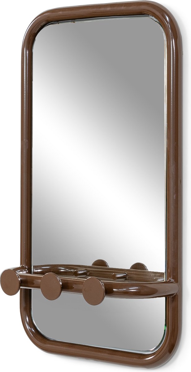 Spinder Design spiegel Retro Spiegel - Chocolate Brown - 3 haken - Staal