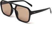 KIMU Influencer Lunettes de soleil – Verres marron – Monture Zwart – Médias sociaux Hollywood Cool Hip Retro Avator Trendsetter Celebrity Pilot Glasses Festival