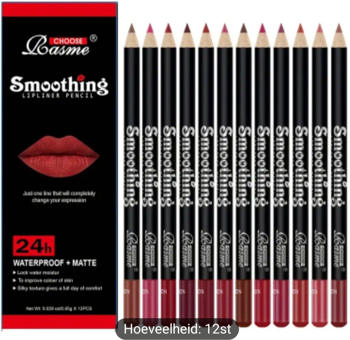 Goedkoopste 12 stuks zeer kwalitatieve matte waterproof lippenstiften lippenpotloden lipliner