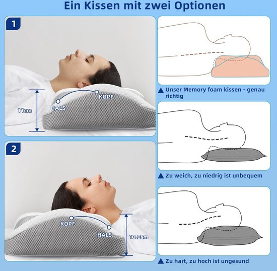 Ehomfory Neksteunkussen hoofdkussen traagschuim kussen