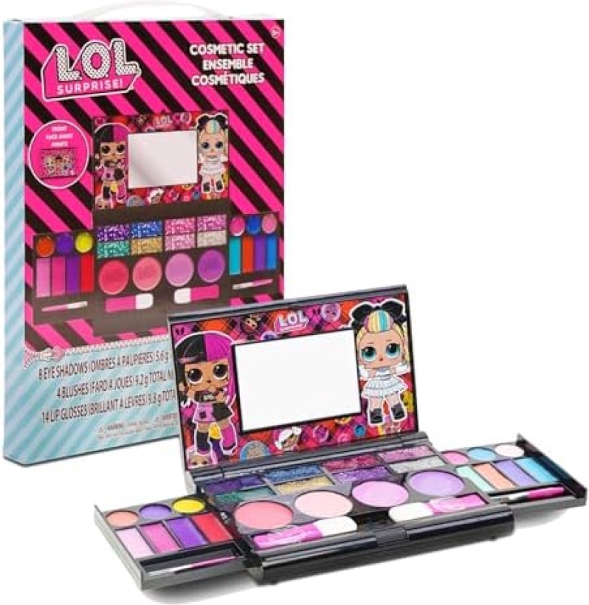 Make-upset voor kinderen Make-uppalet bevat lipgloss blush oogschaduw en meer
