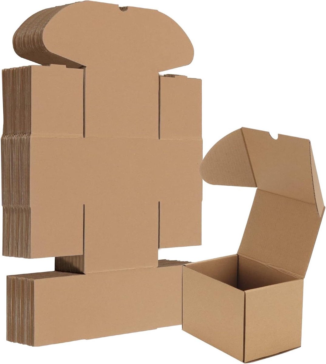 152 x 102 x 102 cm gegolfde opbergdozen met deksel - bruin - 25 stuks