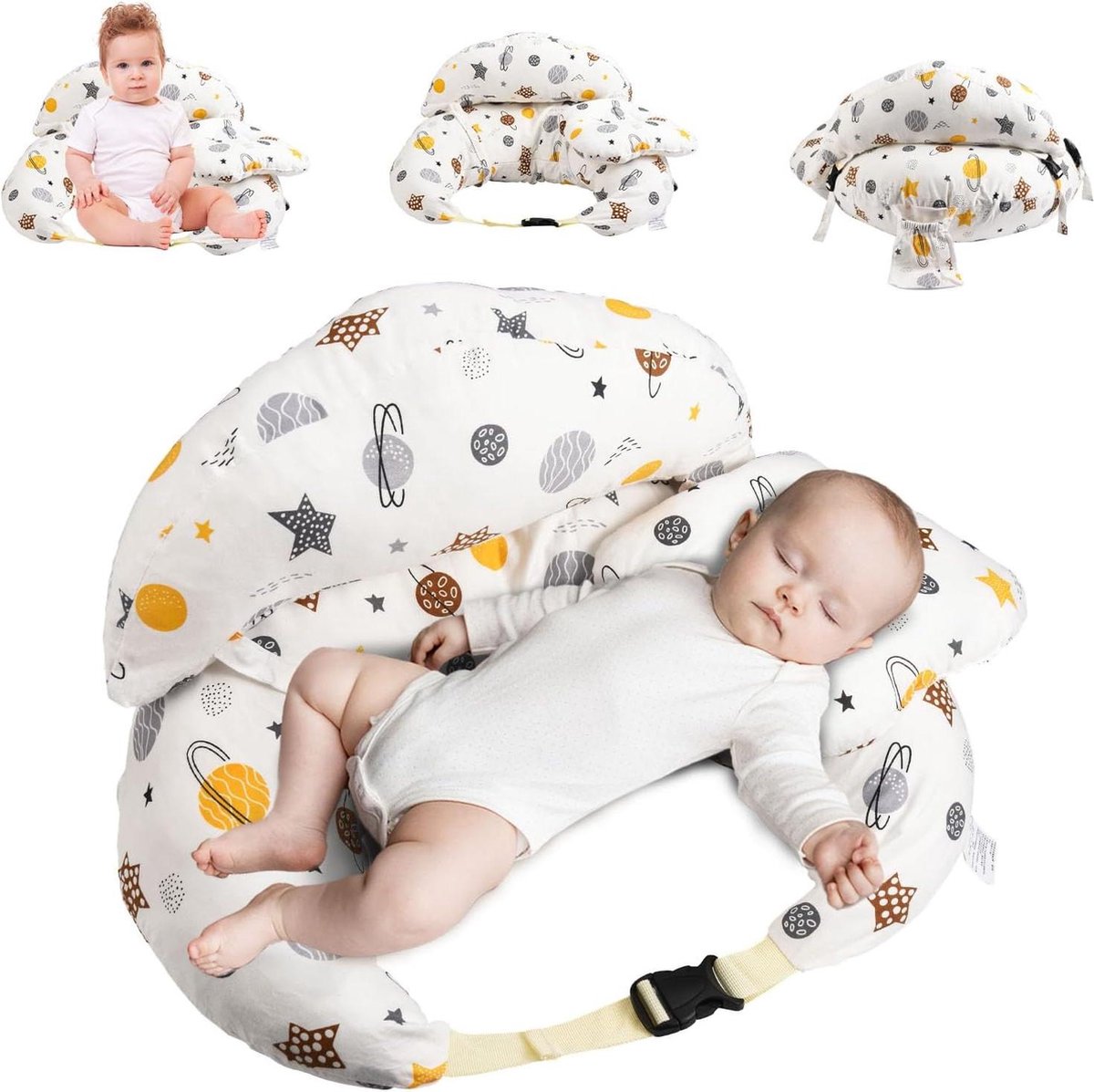 Goedkoopste Borstvoedingskussen XXL zwangerschapskussen - zijslaapkussen voor baby - met binnenkussen - katoenen voedingskussen - zwangerschapskussen met extra ondersteuning