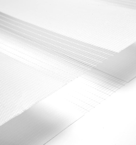 Store enrouleur double couche nuit et jour - 140 x 130 cm - Blanc - Sans outils - Occultant - Économie d'énergie.