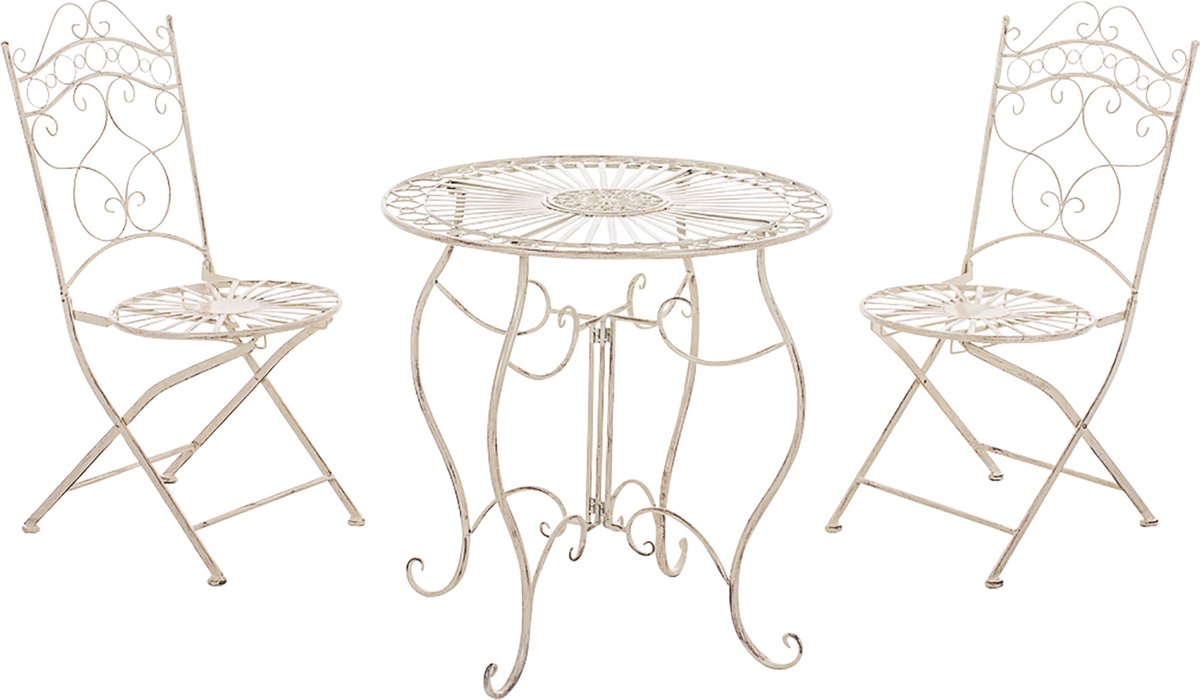 Bol.com CLP Indra - Bistro set antiek/creme aanbieding