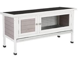 Konijnenhuis 116 x 45 x 62 cm wit grijs - Ruim konijnenhok konijnenhok voor buiten