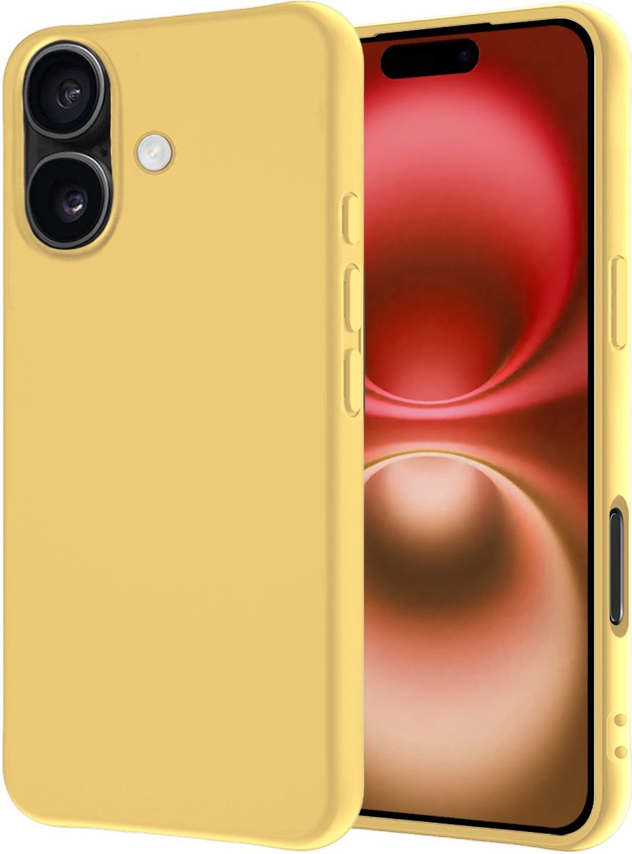 Hoesje - Geschikt voor Apple iPhone 16 - Sterk & Shockproof - Hoes Cover - Siliconen Case - Geel