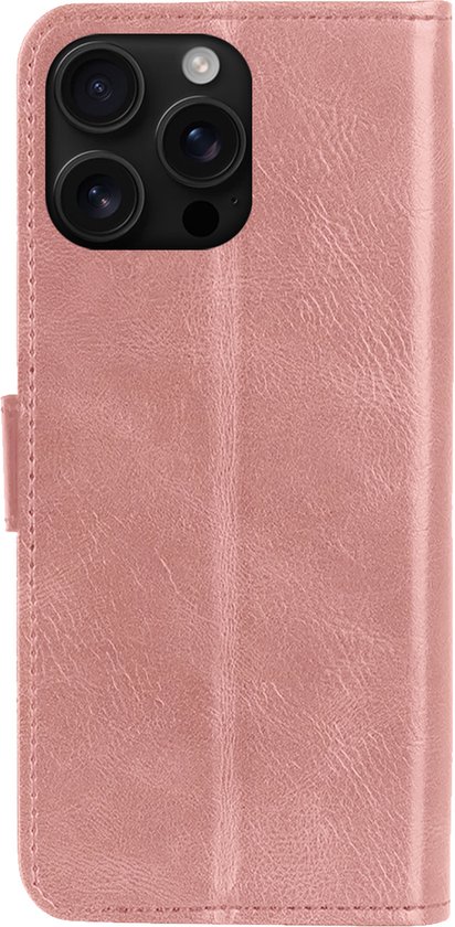 Étui adapté pour iPhone 16 Pro Case Bookcase Cover Flip Case Book Cover - Étui adapté pour iPhone 16 Pro Case Book Case Case - Or rose