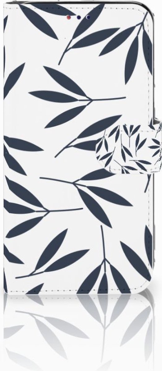 Boekhoesje voor Samsung Galaxy A10 Hoesje Leaves Blue