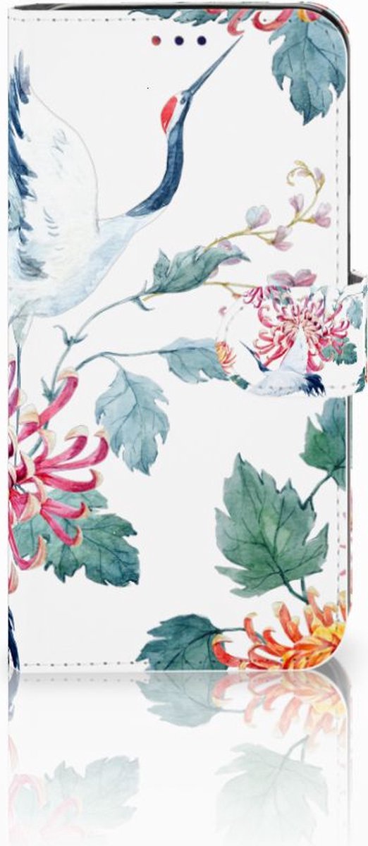 Samsung Galaxy A10 Telefoonhoesje met Pasjes Bird Flowers