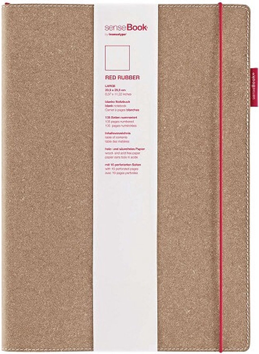 SenseBook - Red Rubber 29,5x22cm, Squared Pages