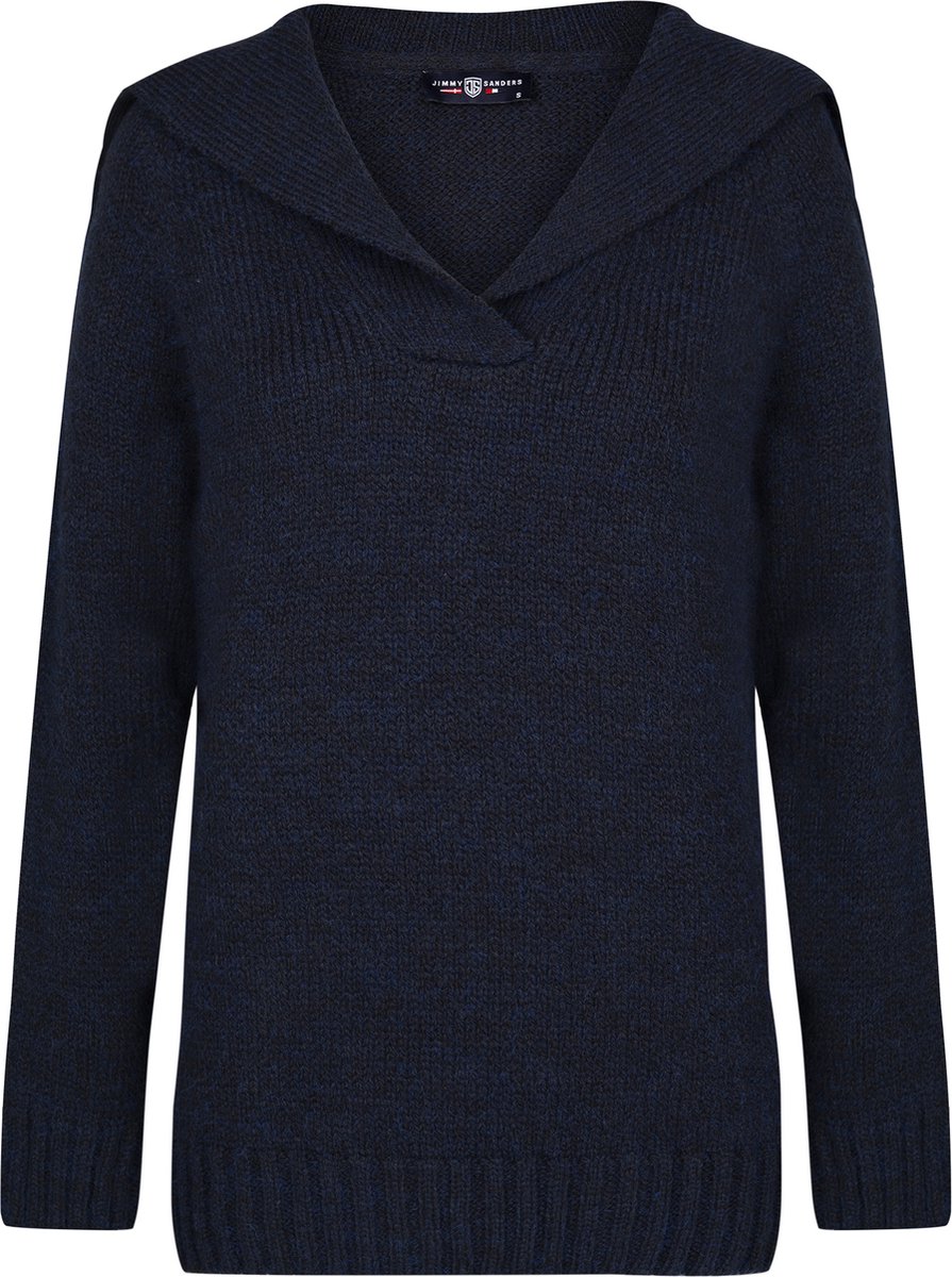 Jimmy Sanders Trui - Sweater Sjaalkraag Dames Navy - M