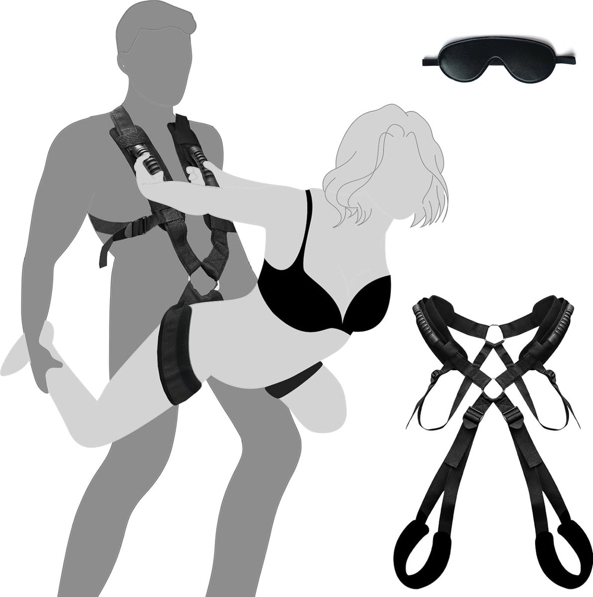 DOWO® - Sex Schommel - BDSM Extreme Bondage Set - met Leren Oogmasker - Sex Toys voor Koppels - Sexschommel - Seksspeeltjes - Sex Pakket en Toys - Discreet Verpakt