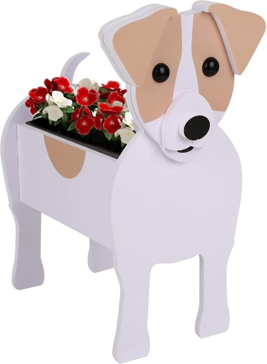 Schattige hond bloempot - overpot voor huisdier planten - Jack Russell