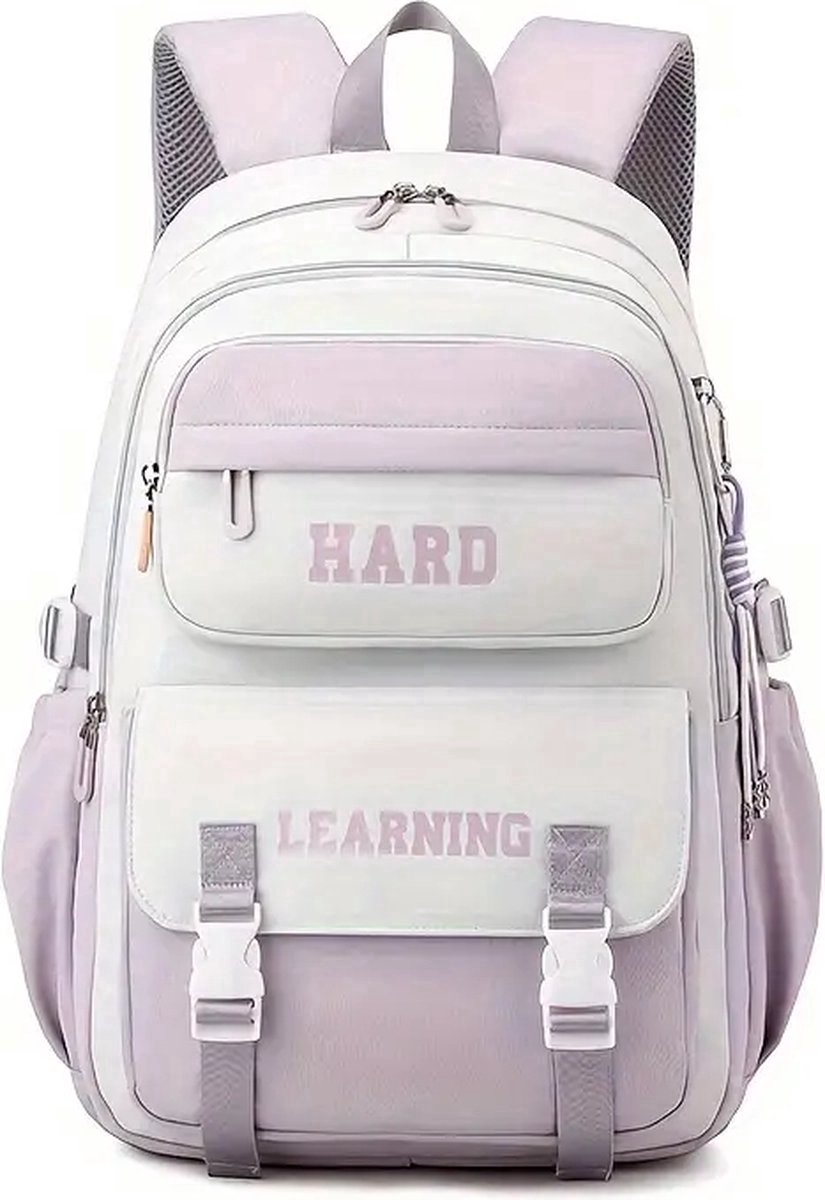 Ultiluxe® Schoolrugzak voor tieners - Paars/lila/wit - Laptopvak 15.6 inch - 48 x 32 x 20 cm - Rugzak voor meisjes - 30 L - Schooltas voor meiden - Waterbestendig - Kinderrugzak - Laptoptas voor kinderen - Rugtas voor school, vakantie, reizen