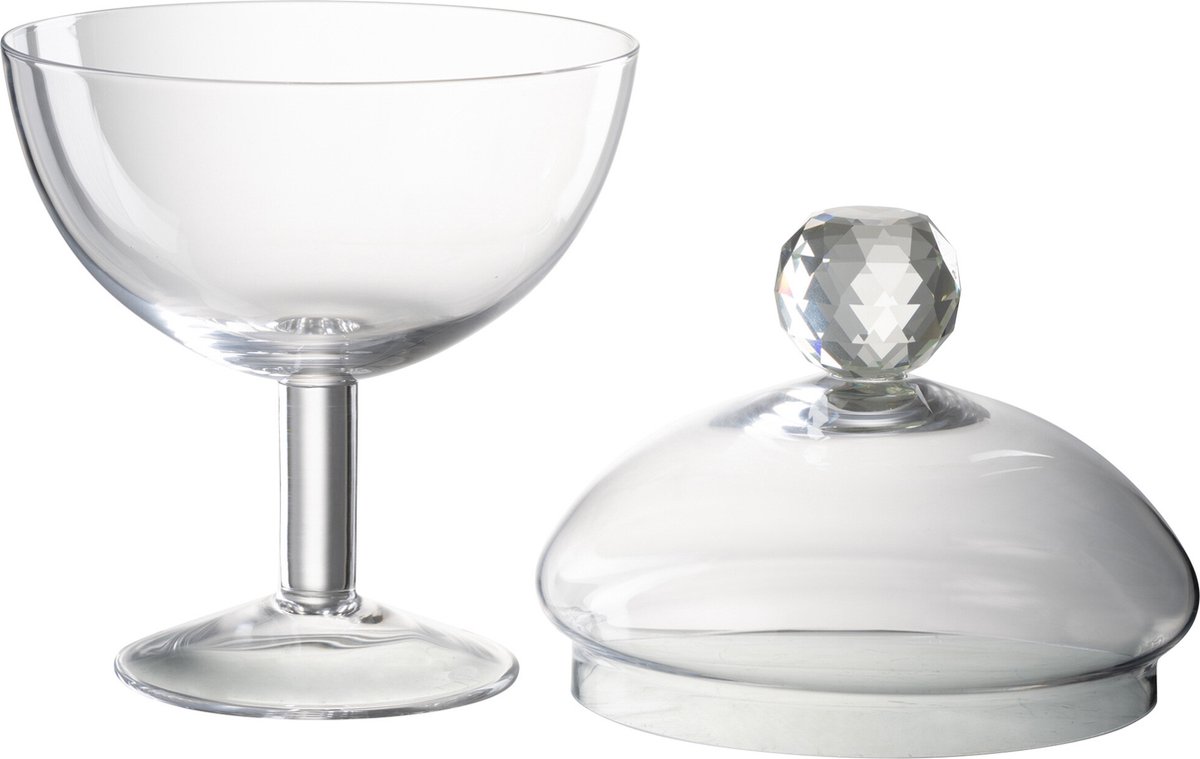 J-Line voorraadpot Diamand - kristalglas - transparant - large