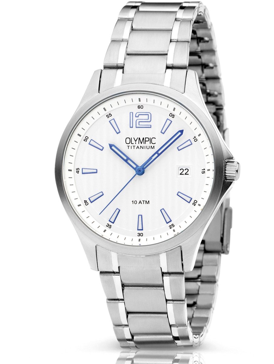 Olympic OL26HTT216 WILLEM - Horloge - Titanium - Titanium - Wit - Mat - 40mm