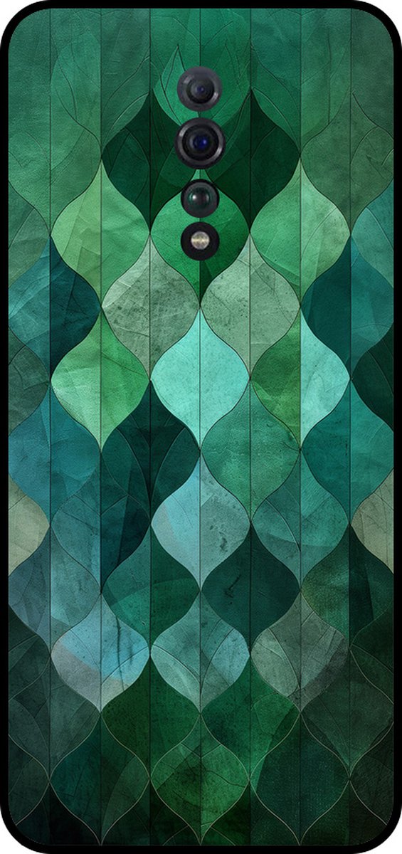 Smartphonica Telefoonhoesje Geschikt voor Oppo Reno Z met groene bladeren opdruk - TPU backcover case green leaf design - Groen geschikt voor Oppo Reno Z