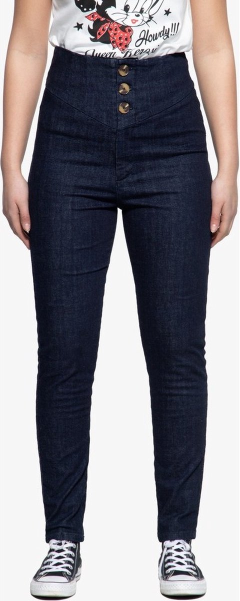 Queen Kerosin damesjeans met hoge taille