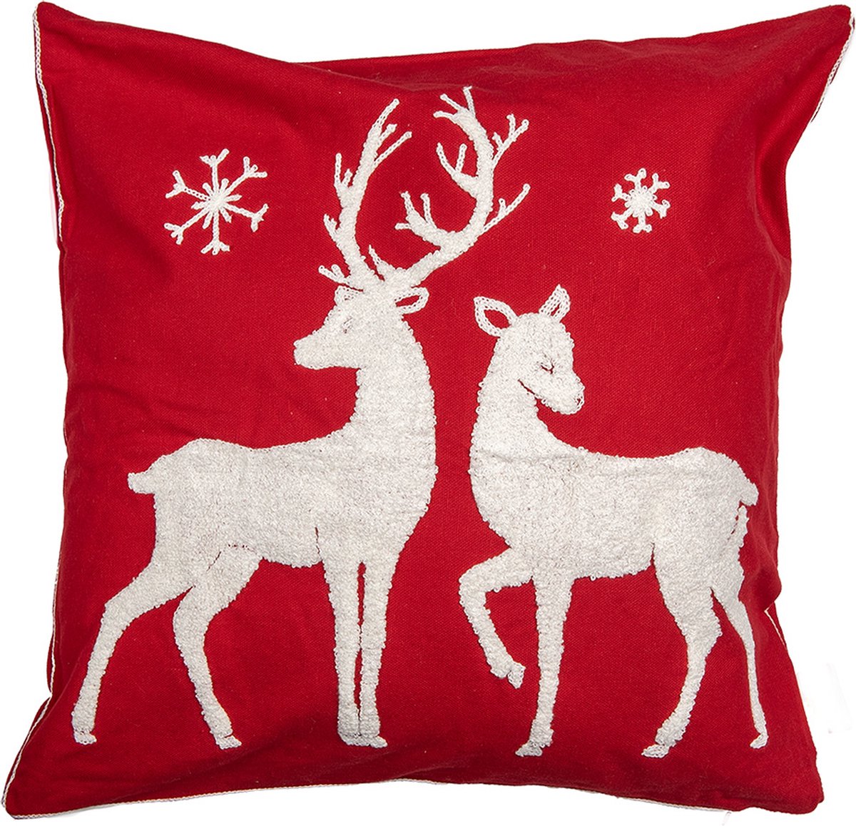Kussenhoes 45x45 cm Rood Wit Polyester Rendieren
