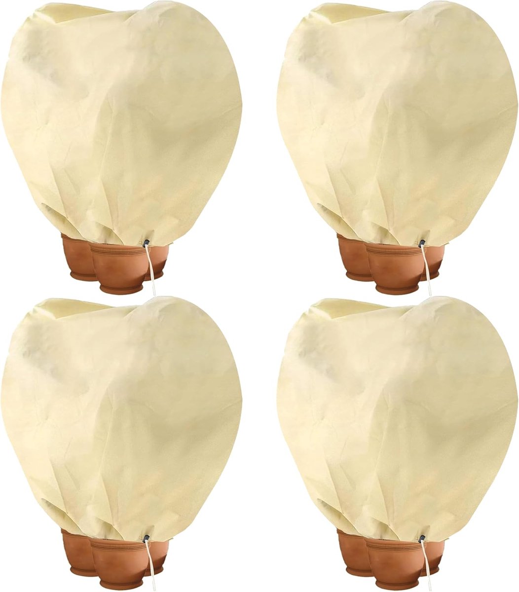 Luvetrex ® Beschermende Winterhoes voor Planten met Rits en Trekkoord - Set van 4 Stuks