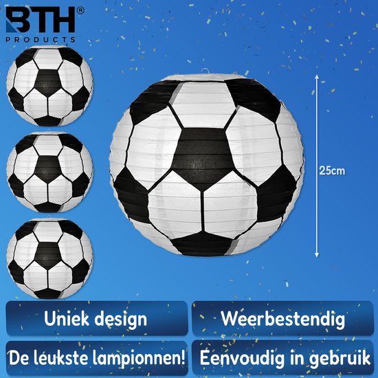Lampion - Sint Maarten - Lampionstokje - Lichtje - Voetbal - Treklampion - Papier - Kind - Wit - Versiering - 4 Stuks van BTH — afbeelding 3